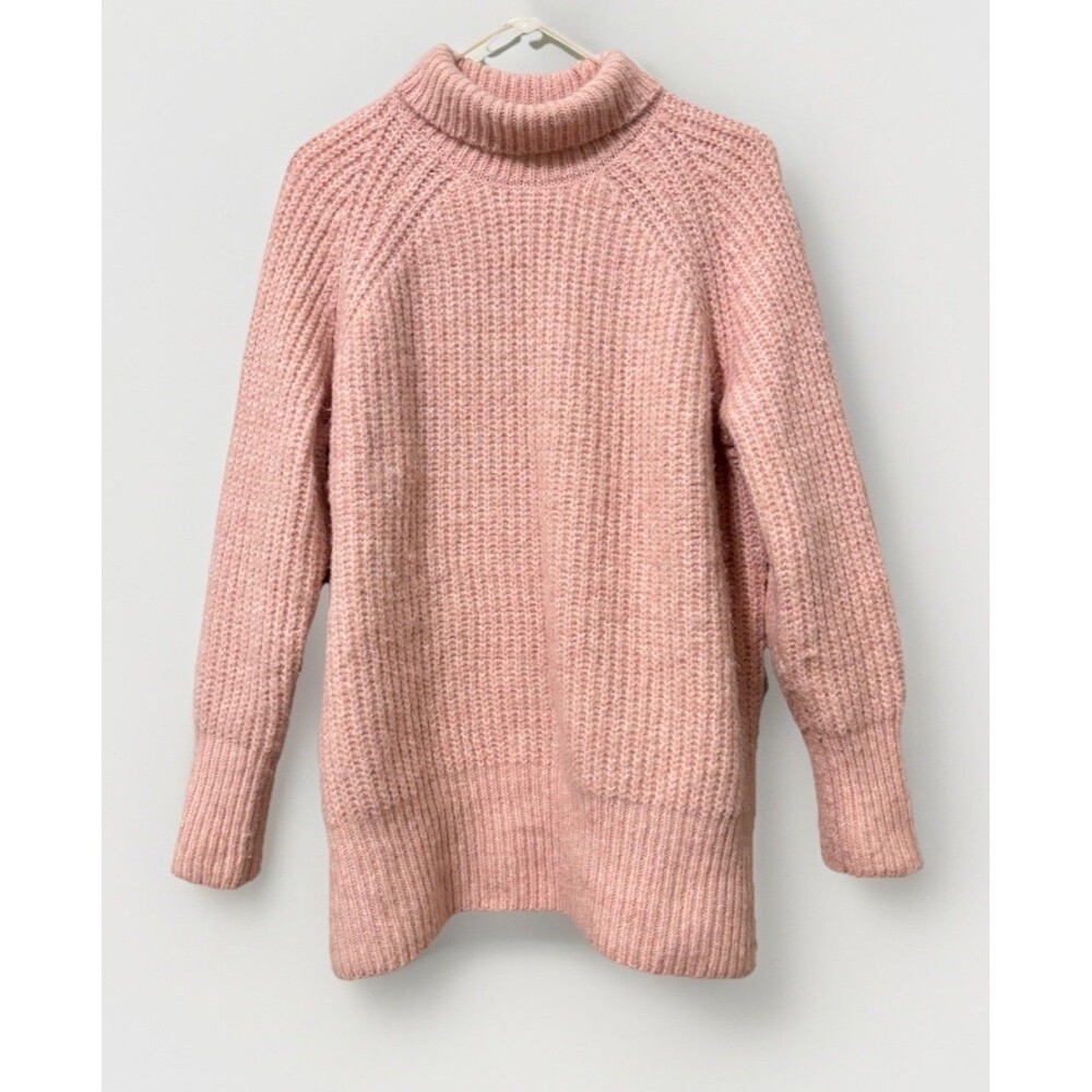 Zara Pink Chunky Knit Sweater Oversized Sz M Wool Alpaca Blend